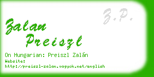 zalan preiszl business card